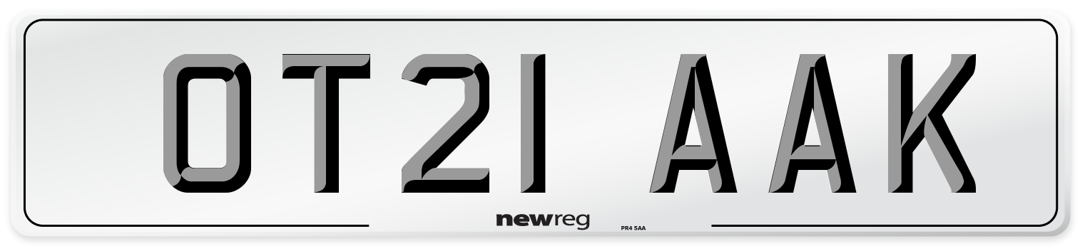OT21 AAK Number Plate from New Reg